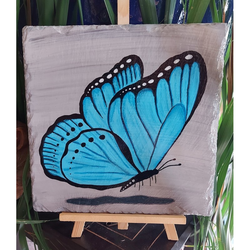 Ardoise papillon morpho 20cm